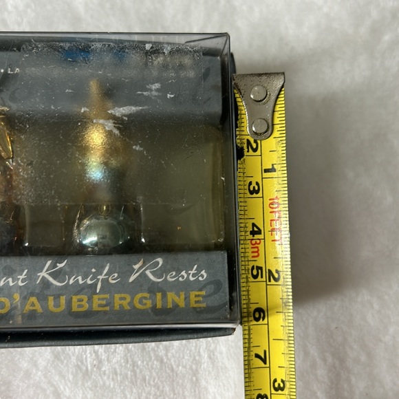 🖤JOIE de VIVRE 4 Eggplant Napkin Rings + 6 Knife rests bundle - Picture 8 of 10